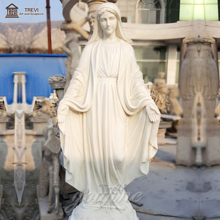 White Marble Life Size Virgin Mary Statues for Church Decoration