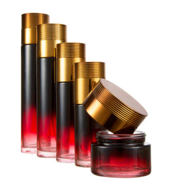 15Ml Gradient Red Cosmetics Glass Bottles With Designed Cap