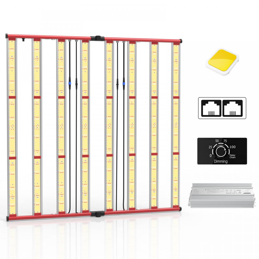 Samsung 800w Spektrum Penuh LED Tumbuh Cahaya Untuk Tanaman Dalaman Dilipat 8 Bar Hydroponic Dalaman Taman Tumbuh Cahaya UV Ir