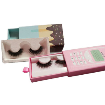 Pink Paperboard Eyelash Box With Insert Packaging Tray