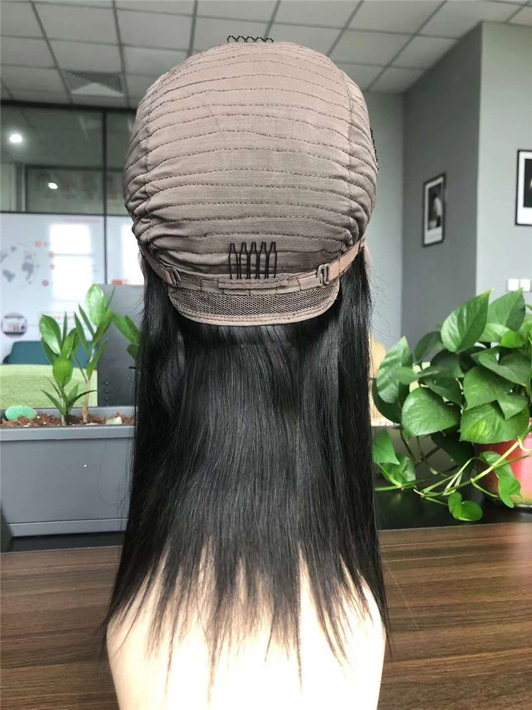 13X6 Lace Front Bob Wig Straight Brazilian Human Hair Deep Part 180% Density Natural Black Pre Plucked Hairline Free Part