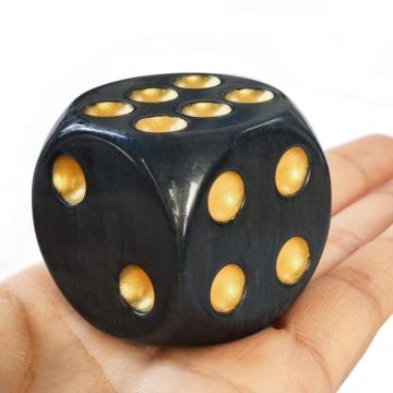 Acrílico sólido 40 mm Jumbo Dnd Dice 6 lados con pieles, grandes dados de D6 de color perlas y piedra de luna, grandes dados de juego de juego de juego