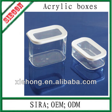 transparent acrylic box with lid