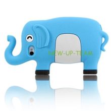 Cartoon 3d Iphone Silicone Iphone 4s Protective Cases Elephants , Dustproof Phone Case
