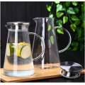 High Borosilicate Glass Water Pitcher/Beverage Carafe with Stainless Steel Lid and Spout