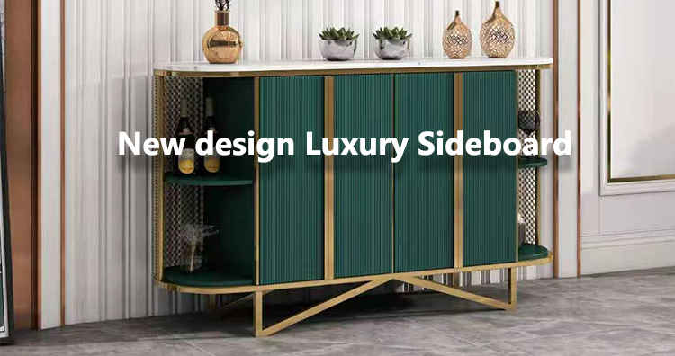 Hot sale factory direct sideboard gold buffet modern luxury console table for dining room furniture ready to ship