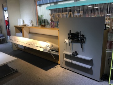 Wall bed with desk and av rack