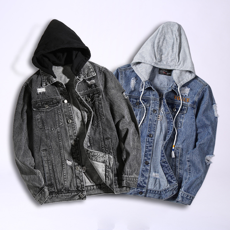 Veste en jean à capuche pour hommes de haute qualité à vendre