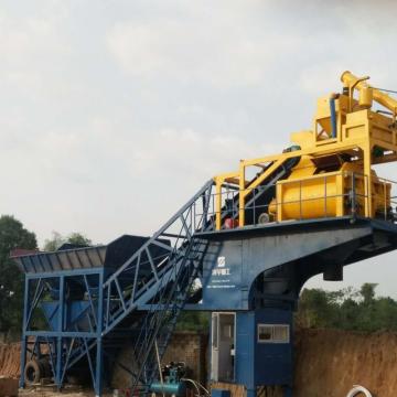 small mobile concrete mixing plant YHZS35