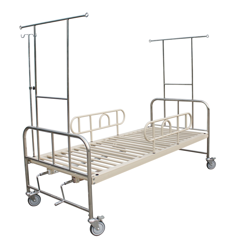 Medical bed with double crank