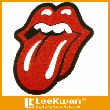 Custom Design Tongue Shape Embroidery Decoration Patch