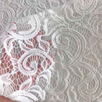 Tissu en dentelle extensible à fleurs