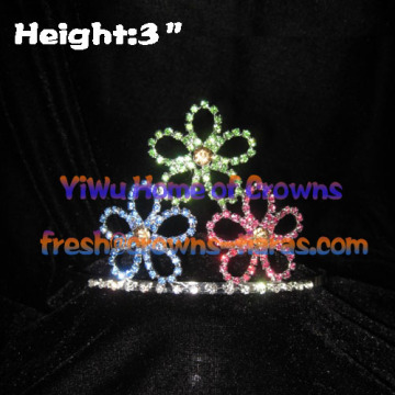 Flower Shaped Rhinestone Pageant Crowns