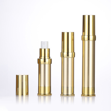 bottiglia airless cosmetica di plastica smerigliata di alluminio di lusso dell&#39;oro