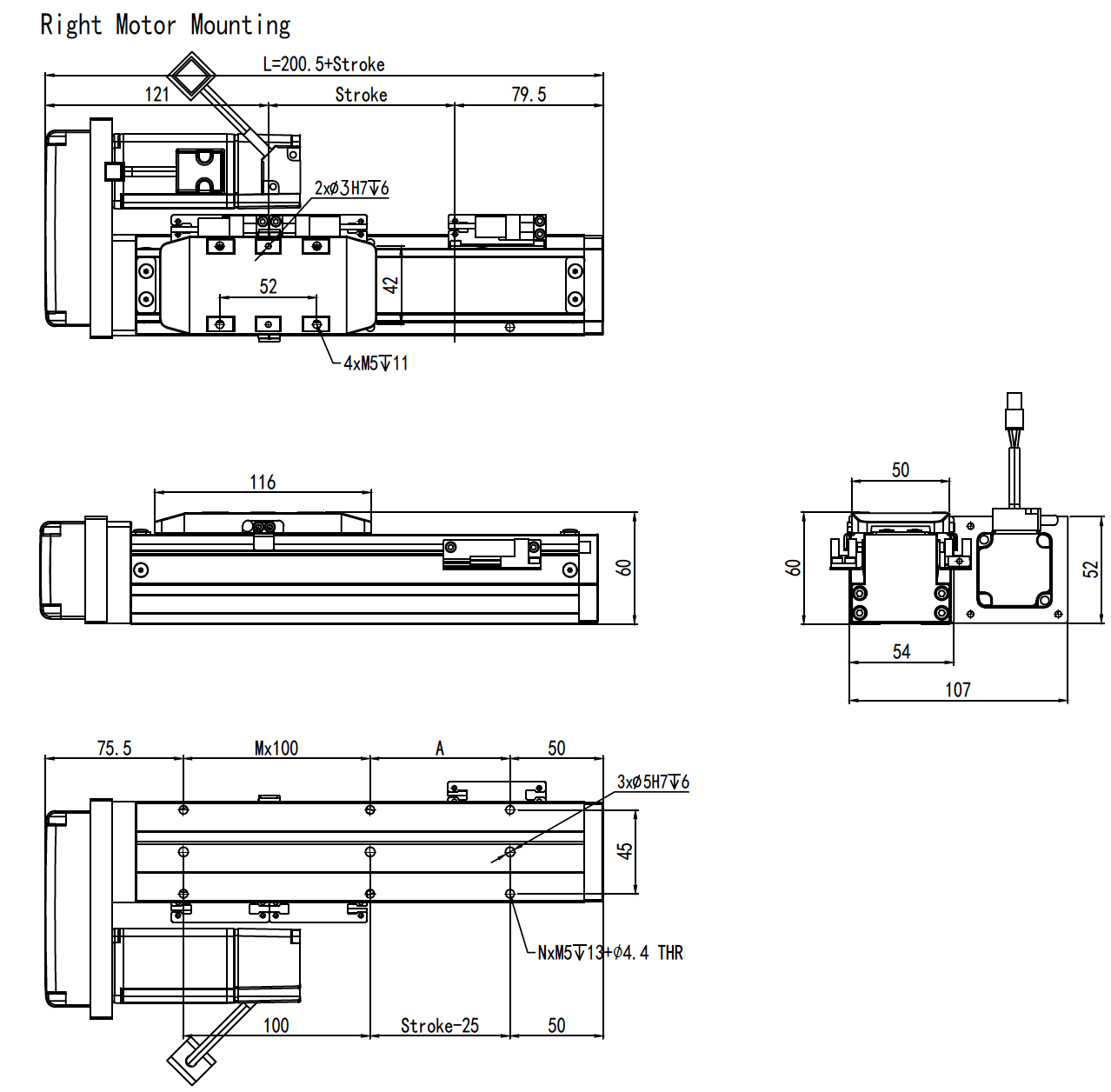 linear module mounting (right)