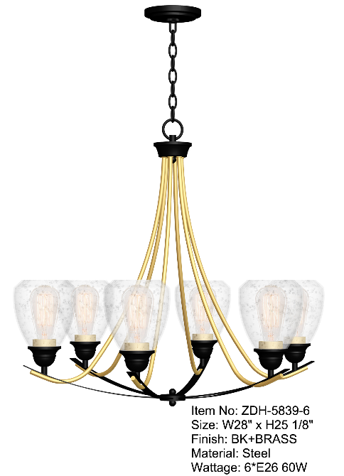 Indoor Chandelier Pendant ZDH-5839-6 Foyer Light Indoor Chandelier Pendant ZDH-5839-6 Foyer Light