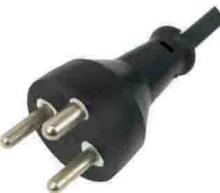 3 pin power cord,Demark power cord, 3 round pin power cord
