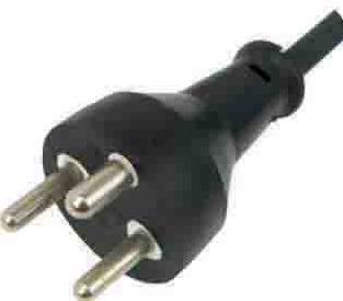 3 pin power cord,Demark power cord, 3 round pin power cord