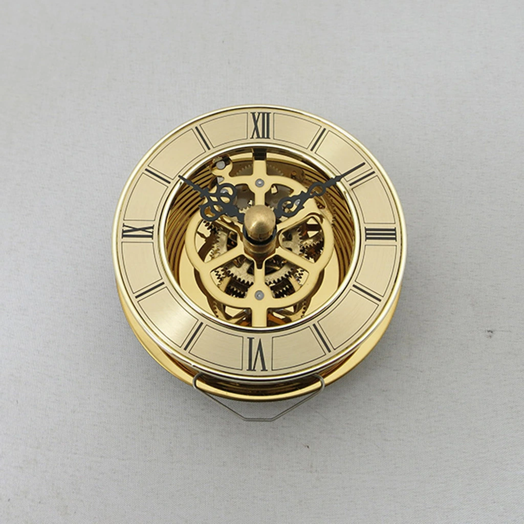 Skeleton Clock Insert Quartz Clock Movement with Oval Dial Metal Clock