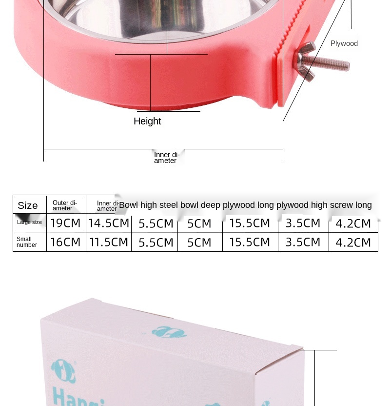 Hot Sale Plastic Material Pet Feeder Pet Bowl Water Food Dog Stainless Steel Hanging Cage Pet Bowl Feeder