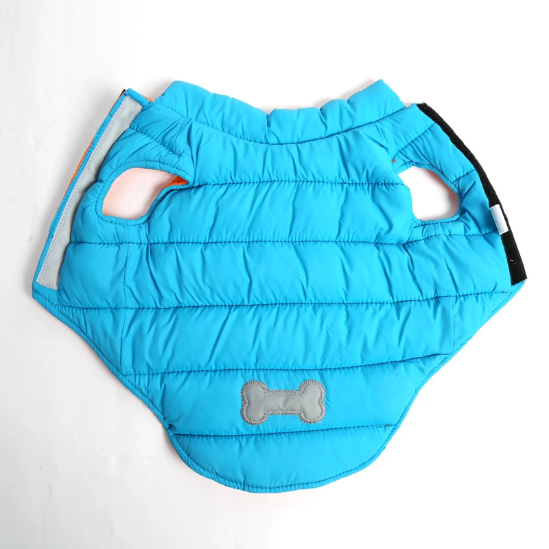 Pet Clothes Autumn and Winter Big Dog Clothes Reflective Bone Double-Sided Cotton Coat