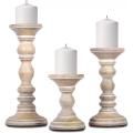 Set of 3 Hand Carved Decorative Candle Holders