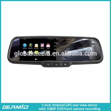 Rearview mirror gps android 5 inch with rear view camera DVR radar detector