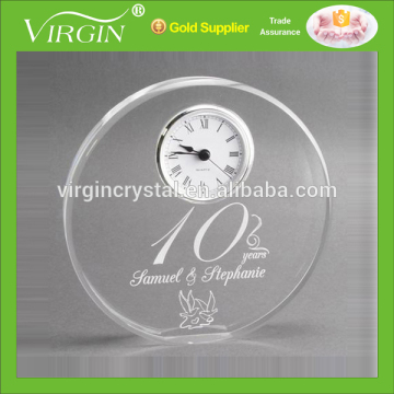 Wholesale personalised crystal clock souvenir for wedding anniversary souvenir