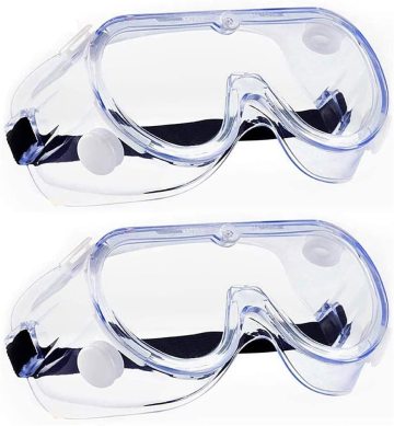 Clear Safety Goggles Vented Adjustable Elastic Strap