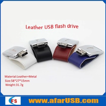 2014 leather pen drive,usb flash drive leather,white leather flash drive