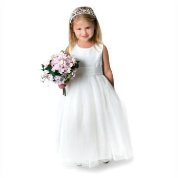 ivory white sleeveless custom soft mesh maxi tutu girl first communion dresses