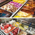 Visualizzazione del gelato duro gelato gelato gelato congelatore