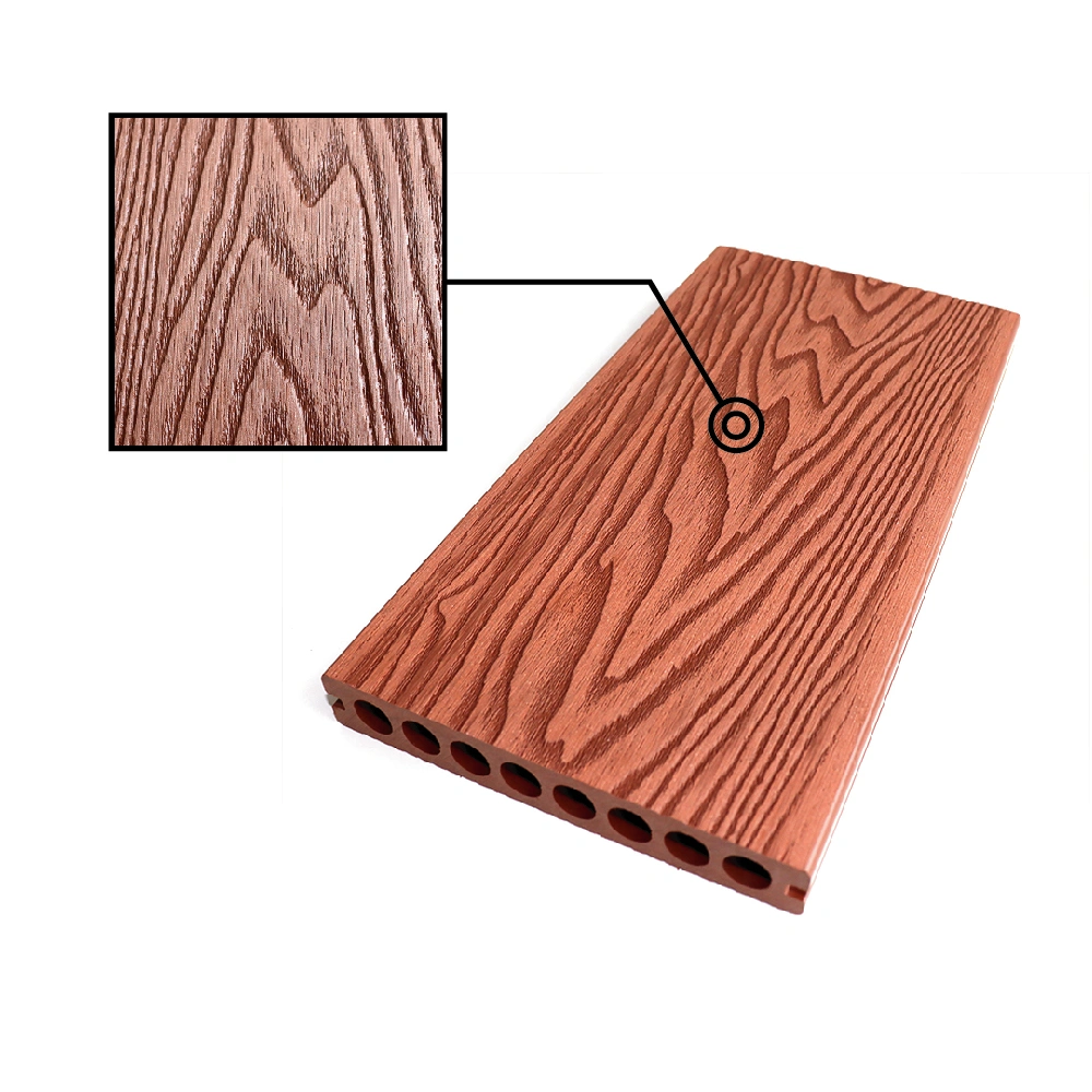 Eco Friendly Recycle Outdoor WPC Wood Plastic Composite Waterproof 3D Embossed Decking Board
