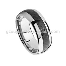 Tungsten Ring, New Tungsten Ring, Black Carbon Fiber Inlay Tungsten Ring