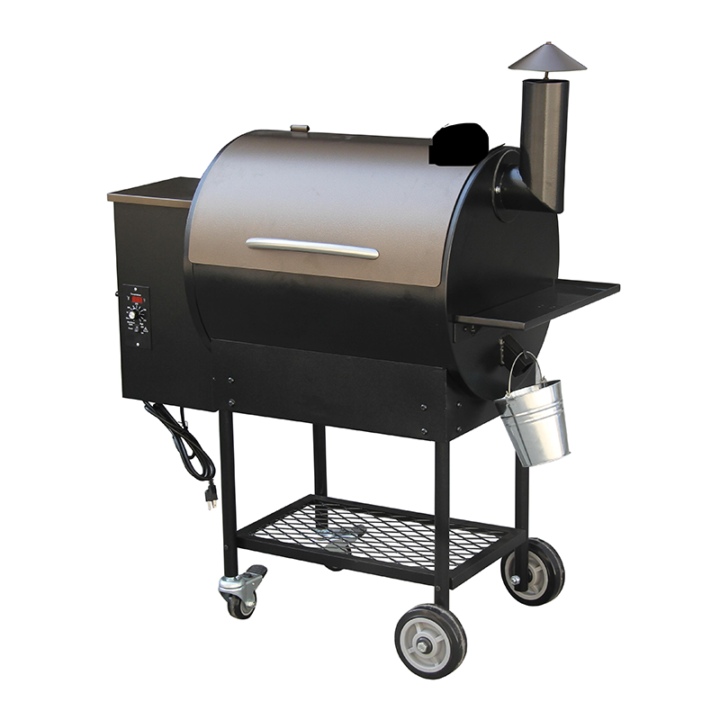 Wood Pellet Smoker BBQ Grill With Chimney -M