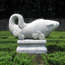 Modern art outdoor stone white stone marble fish sculpture