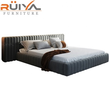 Wholesale Unique Big Headboard Velvet King Bed Frame