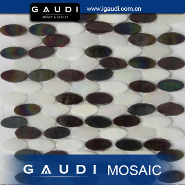 oval shape glass mosaic tile