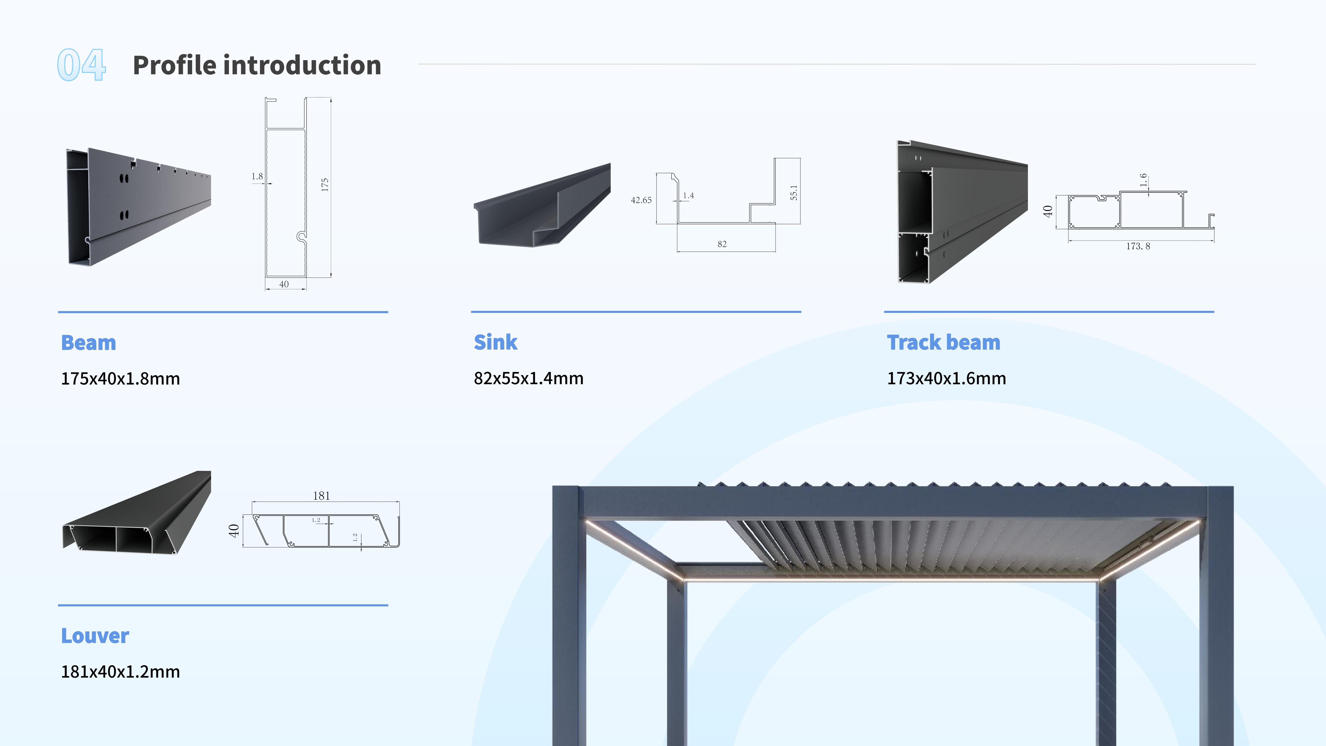 mirador adjustable louvered aluminum pergola