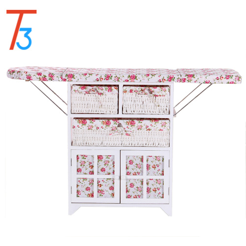 Adjustable Wooden Mounted Cabinet with folding Ironing Board