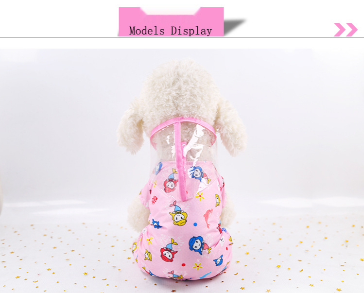 Dog Raincoat Spring and Summer Clothes Teddy Small Dog Pet Poodle Puppy Raincoat Transparent Raincoat Pet Clothes