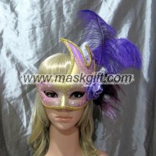 Carnival purple and gold glitter Ventian style party mask