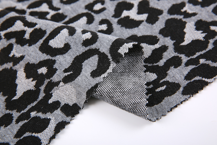 Custom Textiles Fabric and Textiles for Clothing Rayon Yarn Dyed Tiny Leopard Jacquard Jersey Fabric Weft Knitted OEM Accept