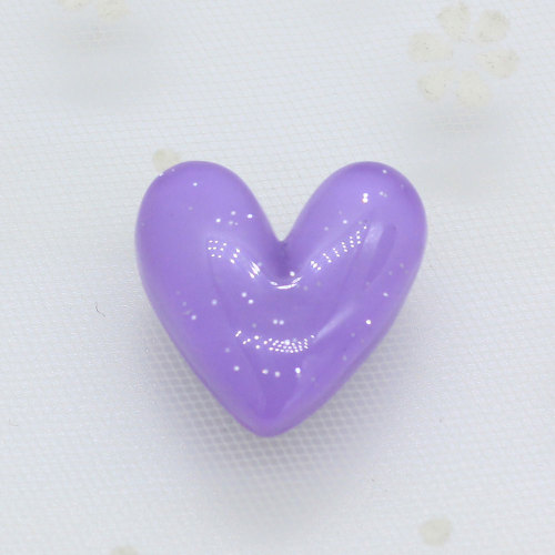 Light Color Transparent Flat Back Heart Shaped Resin Beads DIY Craft Decor Cabochon Phone Shell Scrapbook Ornaments