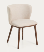 Luxury UPH dining chair with solid wooden leg