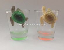 shot glass with polyresin turtle