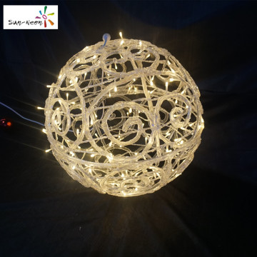 Multi color outdoor hanging led string light snow balls