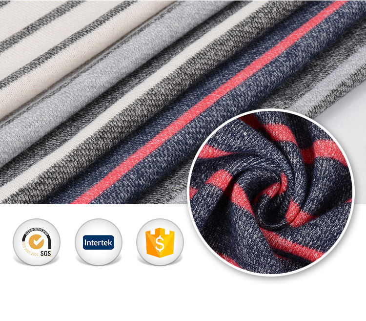 Chinese-fabrics  textile stripe  french terry cotton hoodie cloth men textiles and fabrics cotton clothes