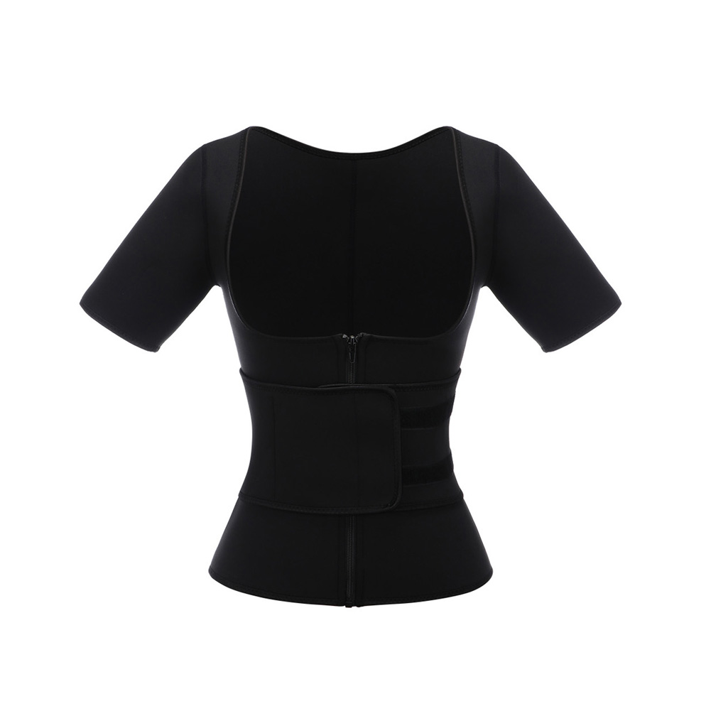 Stretch Black Short Sleeves Neoprene Plus Size Underbust Shapewear Shaping Comfort