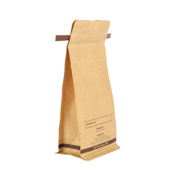 Kraft Paper Flat Bottom Coffee Cash with Tintie